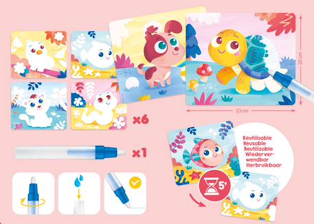Cartes de coloriage à eau Multi-coloured 6 - vertbaudet enfant 