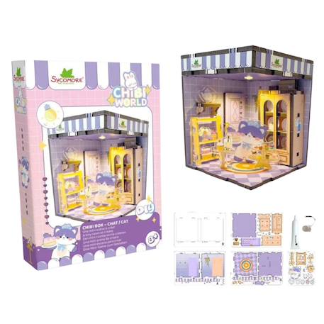 Mini scène à créer chibi box Bleu+Rose+Violet 6 - vertbaudet enfant 