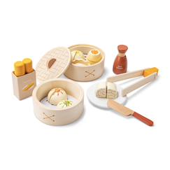 Jouet-Jeux d'imitation-Ensemble de dim sum en bois