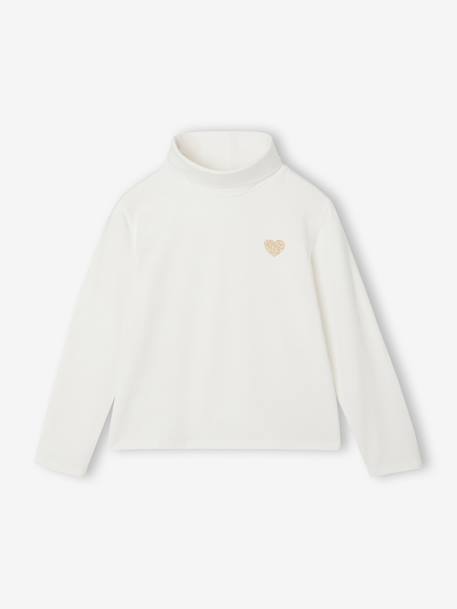 Lot de 3 T-shirts col roulé fille écru+encre+lot rose poudré 13 - vertbaudet enfant 