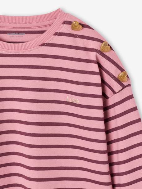T-shirt marinière manches longues fille marine+mauve+rose bonbon 6 - vertbaudet enfant 