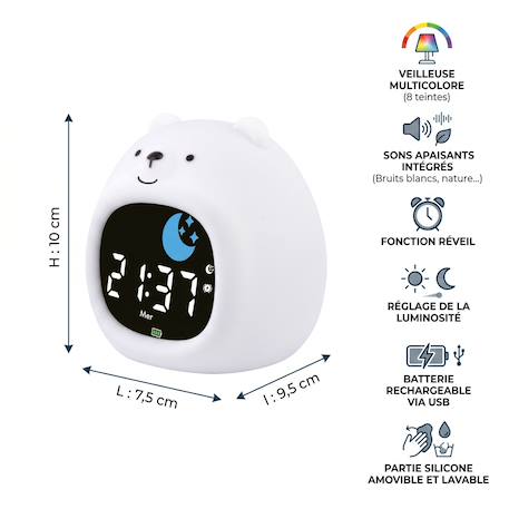 Veilleuse réveil réveillou le nounours Blanc 4 - vertbaudet enfant 