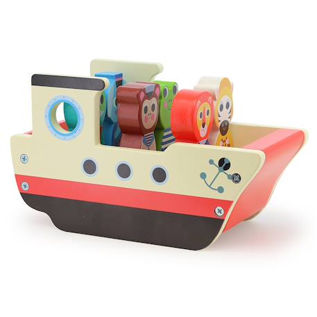 Le bateau sonore des animaux Rouge 3 - vertbaudet enfant 