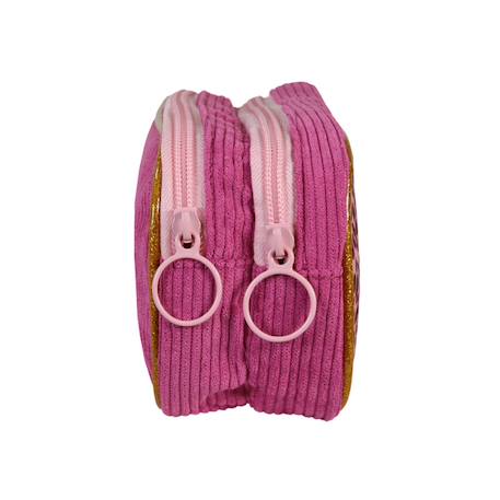 Trousse scolaire rectangulaire French Disorder Leo - fille - 2 compartiments Rose 3 - vertbaudet enfant 