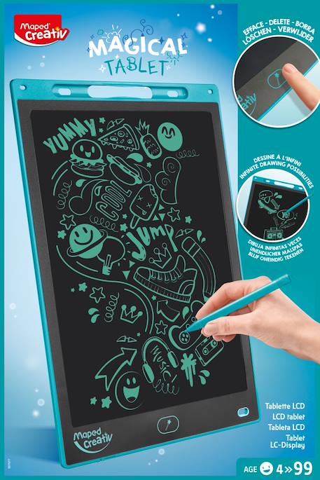 Tablette magique lcd stylet grand écran Multi-coloured 1 - vertbaudet enfant 
