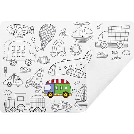 Set de table à colorier véhicules Blanc 1 - vertbaudet enfant 