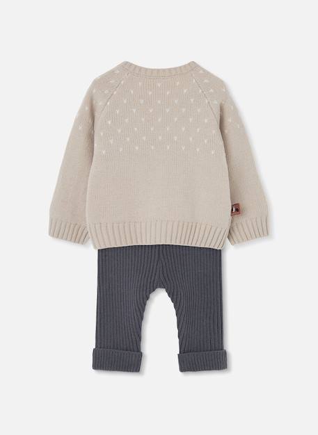 Ensemble bébé imprimé pingouin Beige 2 - vertbaudet enfant 