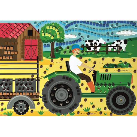 5 maxi mosaïques la vie à la ferme Vert 3 - vertbaudet enfant 