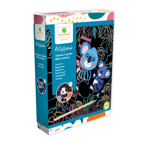 Scratch art bébés animaux Bleu 2 - vertbaudet enfant 