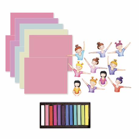 10 tableaux pastels secs danseuses Rose 4 - vertbaudet enfant 