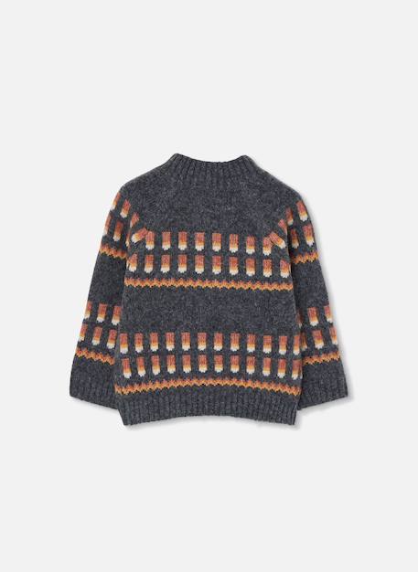 Pull garçon imprimé géométrique Gris 3 - vertbaudet enfant 