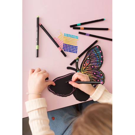 Feutres métallisés papillons flamboyants Rose 5 - vertbaudet enfant 