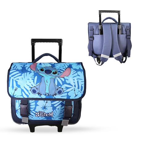Garçon-Cartable à roulettes 38 cm stitch – 2 compartiments – école primaire