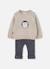 Ensemble bébé imprimé pingouin Beige 1 - vertbaudet enfant 