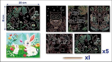 Cartes à gratter animaux de la forêt Multi-coloured 5 - vertbaudet enfant 