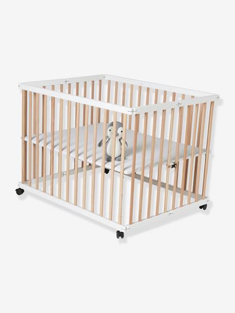 Parc en bois pliant bicolore naturel/blanc+blanc+naturel 3 - vertbaudet enfant 