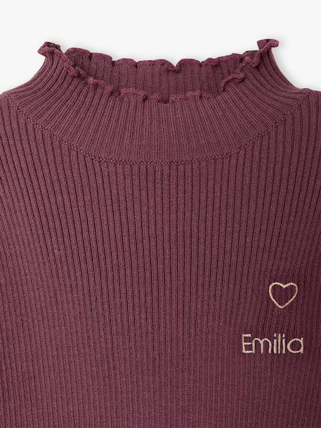 Sous-pull fille tricot prune+taupe 3 - vertbaudet enfant 