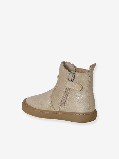 Boots bébé fille cuir zippées brun+jaune d'or+marine+vieux rose 8 - vertbaudet enfant 