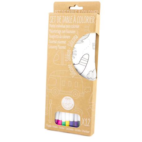 Set de table à colorier véhicules Blanc 6 - vertbaudet enfant 