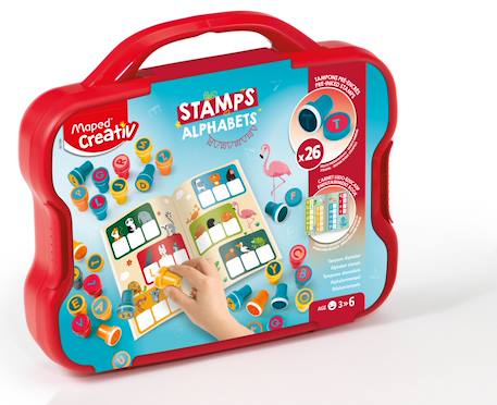 Tampons pré encrés pour enfants alphabet Multi-coloured 1 - vertbaudet enfant 