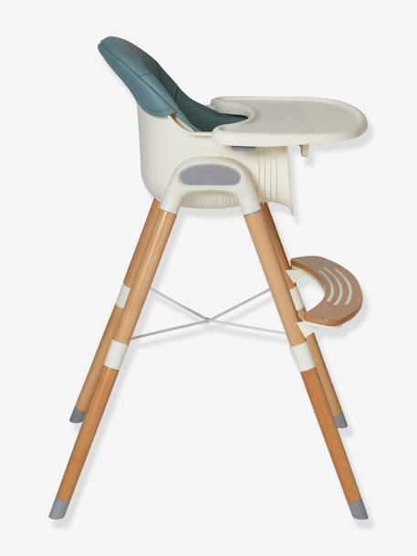 Chaise haute évolutive 2 hauteurs  High & Low bleu+gris/bois 5 - vertbaudet enfant 