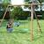 Portique en bois rond 4 agrès balançoire bébé, échelle et face à face suzon Marron 4 - vertbaudet enfant 