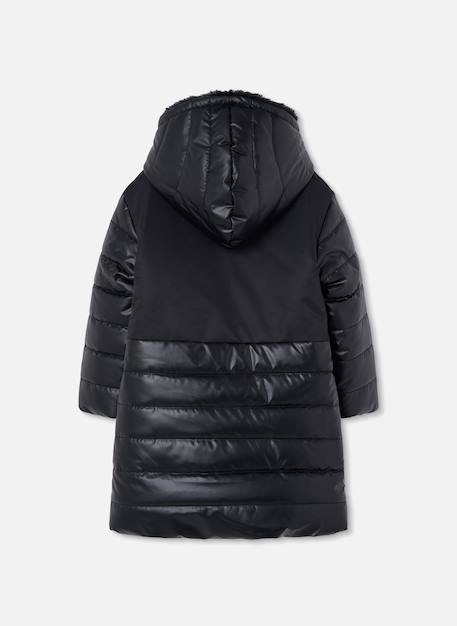 Parka fille en tissu technique à capuche Noir 2 - vertbaudet enfant 
