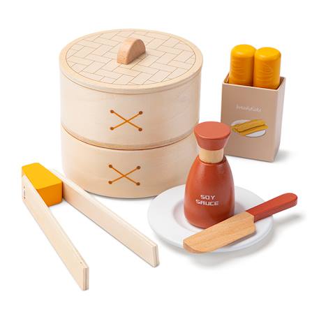 Ensemble de dim sum en bois Beige 4 - vertbaudet enfant 