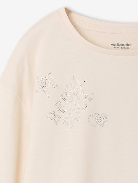 T-shirt manches longues enfant fille écru 3 - vertbaudet enfant 