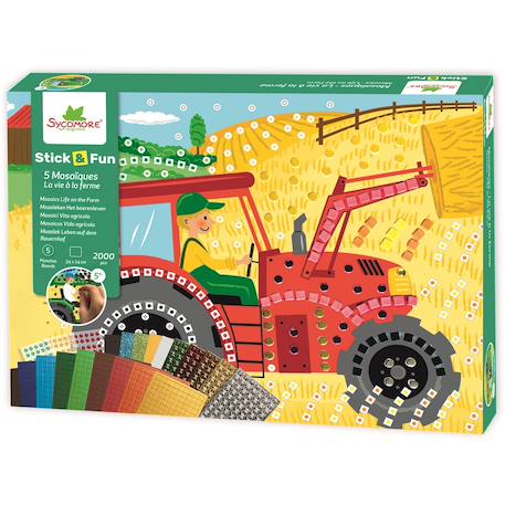 5 maxi mosaïques la vie à la ferme Vert 1 - vertbaudet enfant 