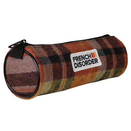 Garçon-Trousse ronde fille tartan marron