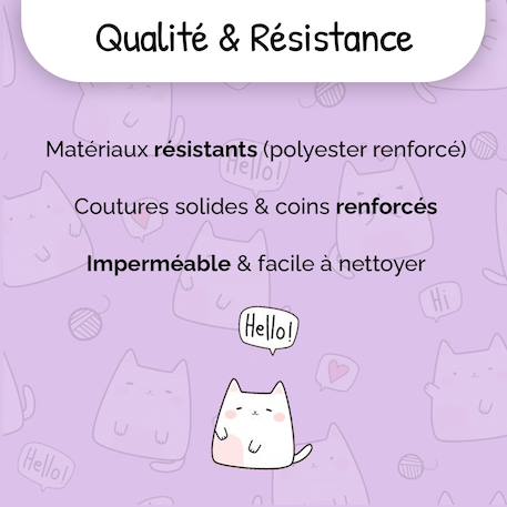 Cartable scolaire réversible 38 cm pol fox hello – motif chat – 2 compartiments Violet 6 - vertbaudet enfant 