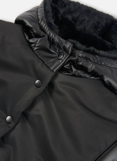 Parka fille en tissu technique à capuche Noir 4 - vertbaudet enfant 