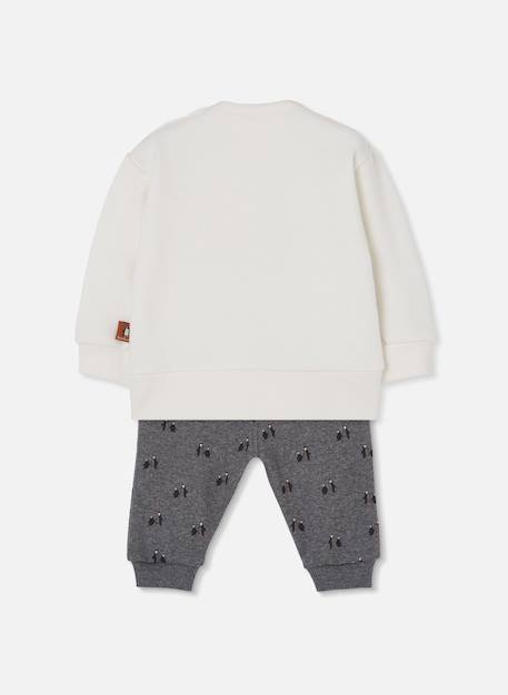 Ensemble bébé garçon maille imprimé pingouins Blanc 2 - vertbaudet enfant 
