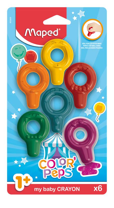 Craies en cire bébé color peps Multi-coloured 1 - vertbaudet enfant 