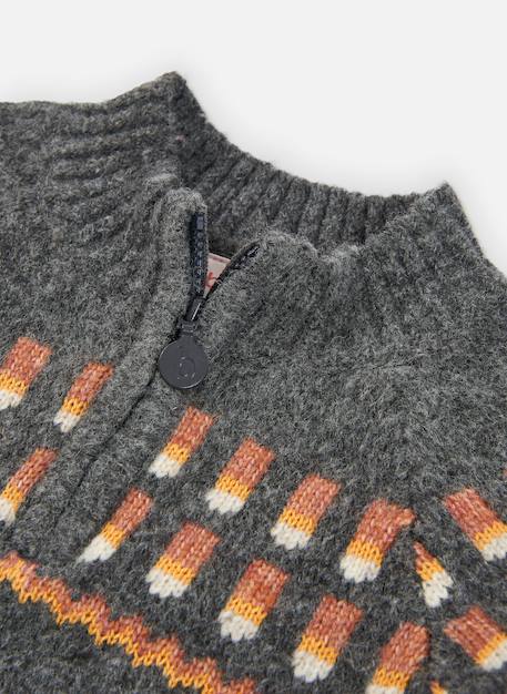 Pull garçon imprimé géométrique Gris 4 - vertbaudet enfant 