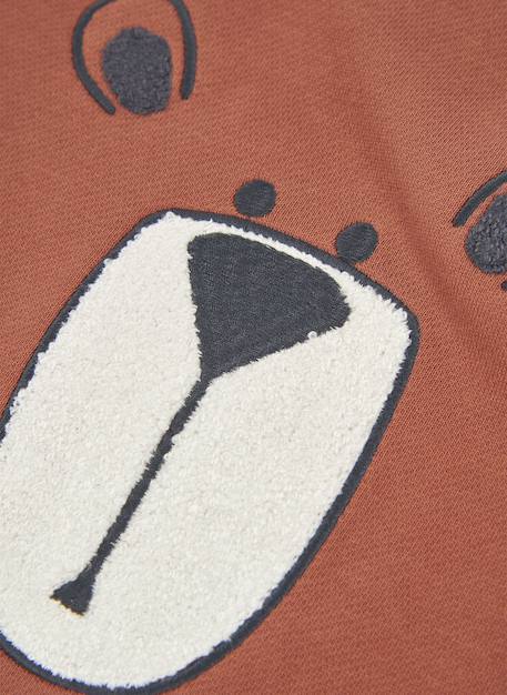 Sweat-shirt garçon en molleton imprimé ours Marron 3 - vertbaudet enfant 