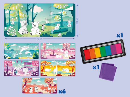 Kit de tampons au doigt Multi-coloured 6 - vertbaudet enfant 