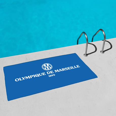 Serviette de bain et de plage imprimée microfibre, om massilia Bleu 2 - vertbaudet enfant 