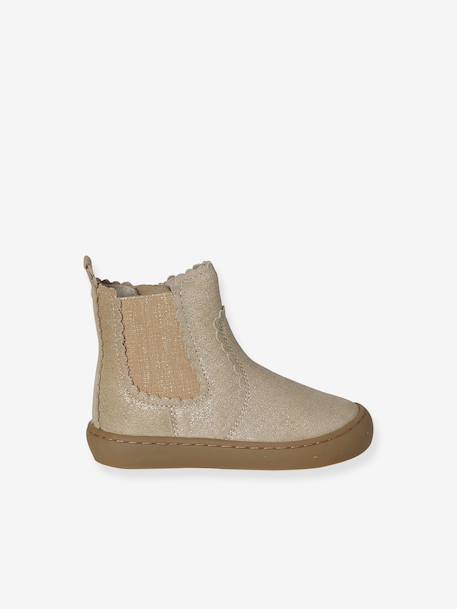 Boots bébé fille cuir zippées brun+jaune d'or+marine+vieux rose 7 - vertbaudet enfant 