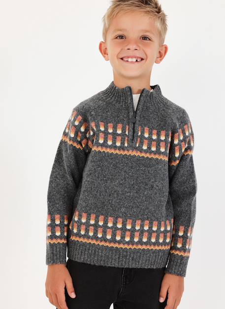 Garçon-Pull, gilet, sweat-Pull-Pull garçon imprimé géométrique
