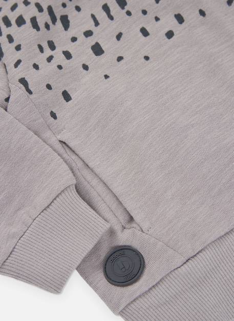 Sweat-shirt garçon molleton à capuche imprimée Gris 4 - vertbaudet enfant 