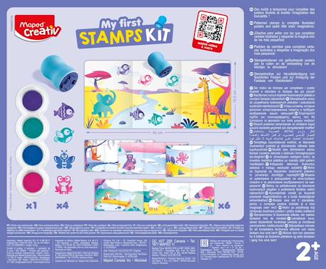Kit de tampons encrés Multi-coloured 5 - vertbaudet enfant 