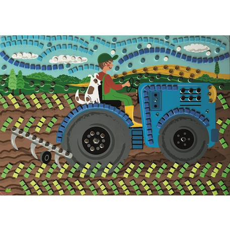 5 maxi mosaïques la vie à la ferme Vert 5 - vertbaudet enfant 