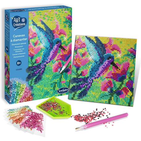 Canevas à diamanter colibri Bleu 1 - vertbaudet enfant 