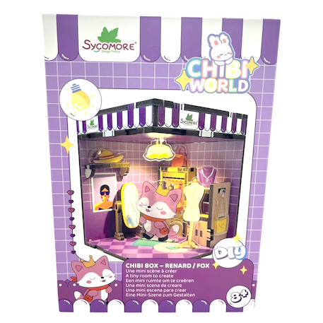 Mini scène à créer chibi box Bleu+Rose+Violet 5 - vertbaudet enfant 