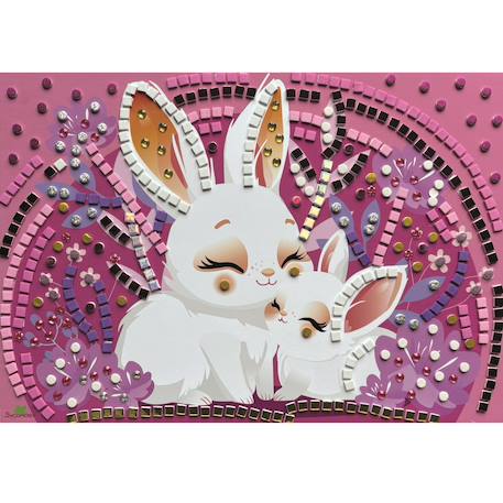 5 maxi mosaïques animaux mignons Rose 3 - vertbaudet enfant 