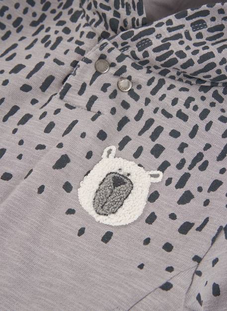 Sweat-shirt garçon molleton à capuche imprimée Gris 3 - vertbaudet enfant 