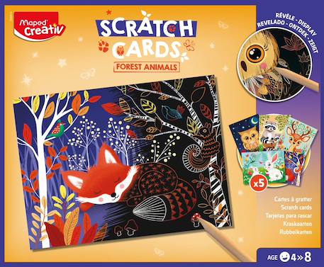 Cartes à gratter animaux de la forêt Multi-coloured 3 - vertbaudet enfant 