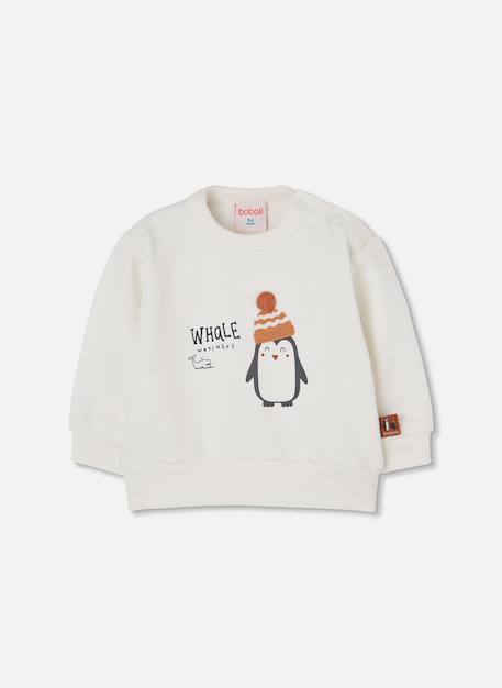 Ensemble bébé garçon maille imprimé pingouins Blanc 3 - vertbaudet enfant 